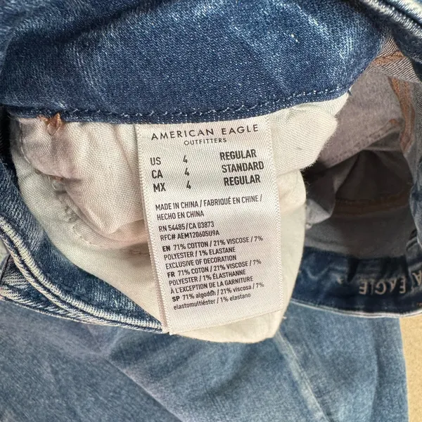 American Eagle Curvy Hi-Rise Jegging Jeans Womens Size 4 Medium Wash Distressed - Image 15