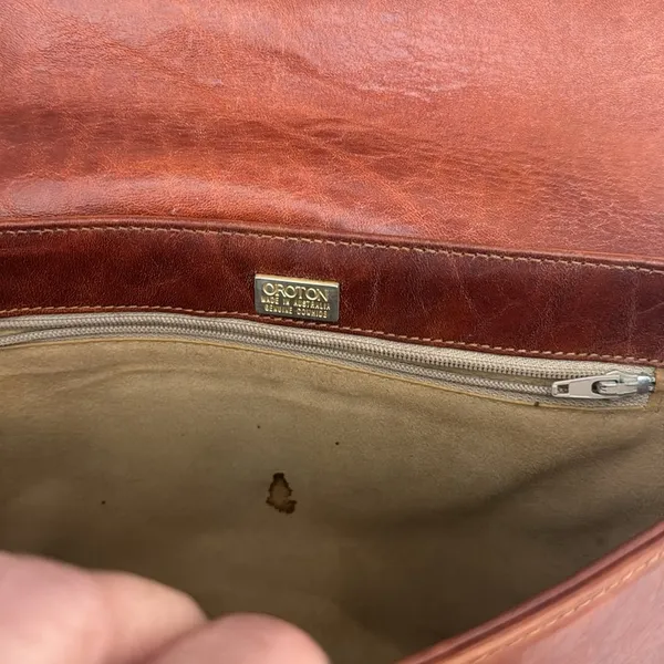 Vintage Oroton Brown Genuine Leather Crossbody Bag Handbag Australian Rare - Image 7