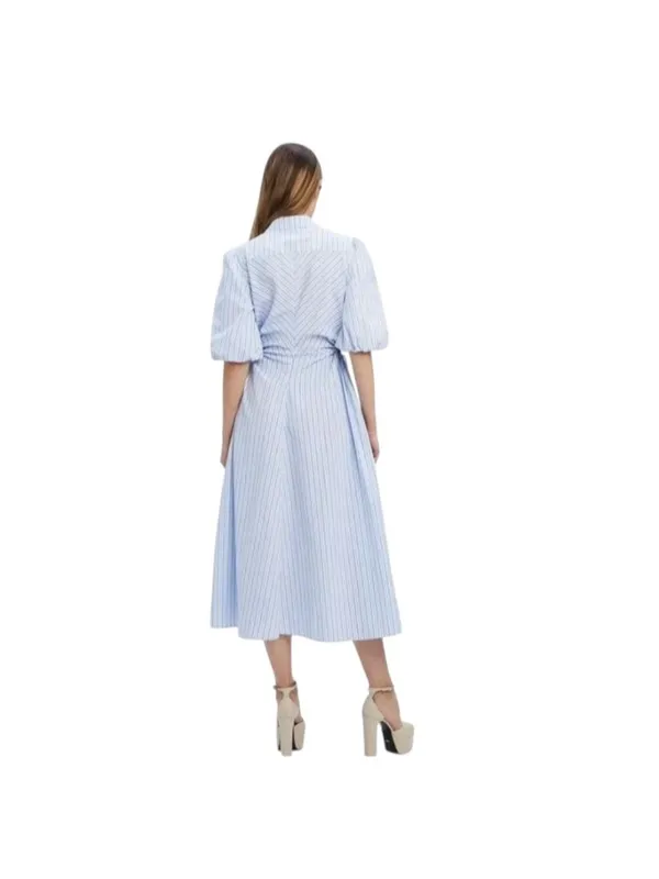 Bardot Cut Out Striped Maxi Dress Blue Size XS Coastal Preppy Cottagecore Summer - Image 12