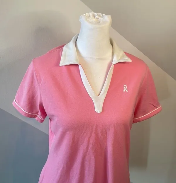 Lady Hagen Hydro-Drip Breast Cancer Awareness Golf Polo Size M - Image 2