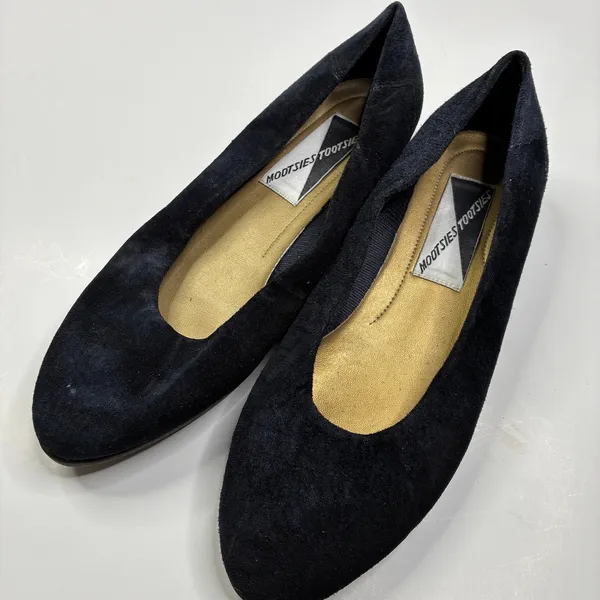 Mootsies Tootsies Vintage Flats Black Finch Suede Upper Womens 8.5 - Image 5