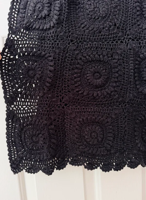 Anthropologie Bohemian Crochet Knit Midi Dress, Size S - Image 9