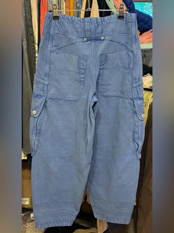NWT Free People We The Free Brentwood Slouchy Cargo Pants- ebb and flow blue - 0 - Image 9
