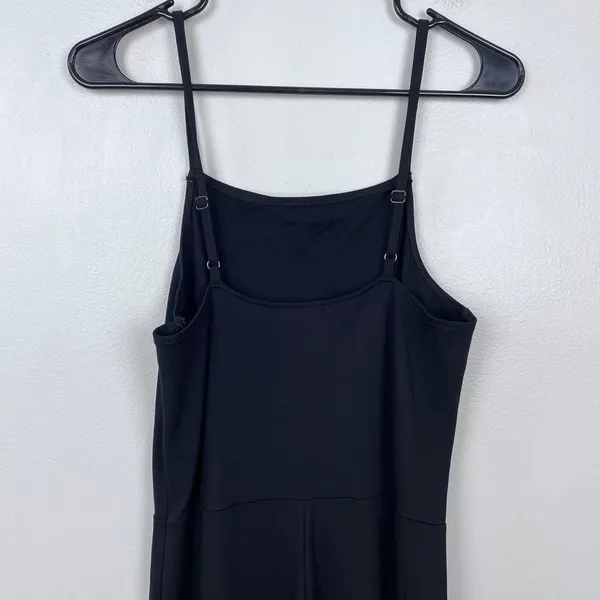 Leith Black Sleeveless Jumpsuit Square‎ Neck Wide Leg Spaghetti Straps Medium - Image 8