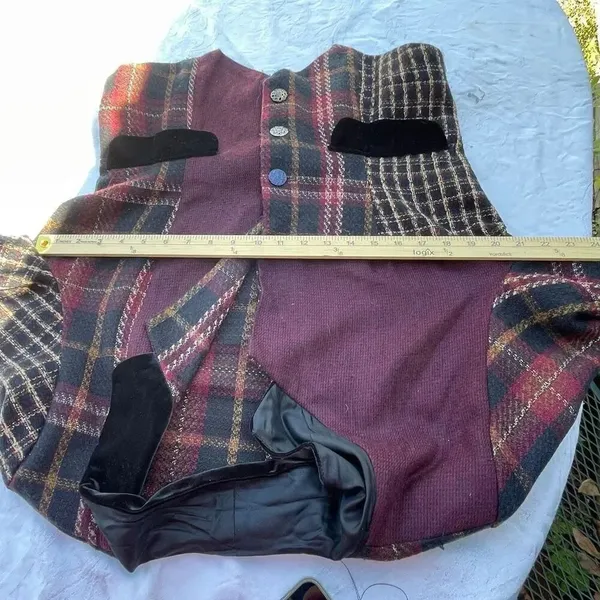 Vintage ZOE size M velvet plaid jacket.Art to wear. - Image 7