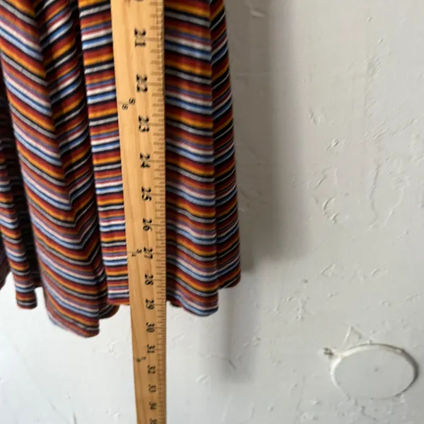 GARAGE Striped Cami Babydoll Top‎ Ruched Spaghetti Strap Rainbow P/S Grunge - Image 8