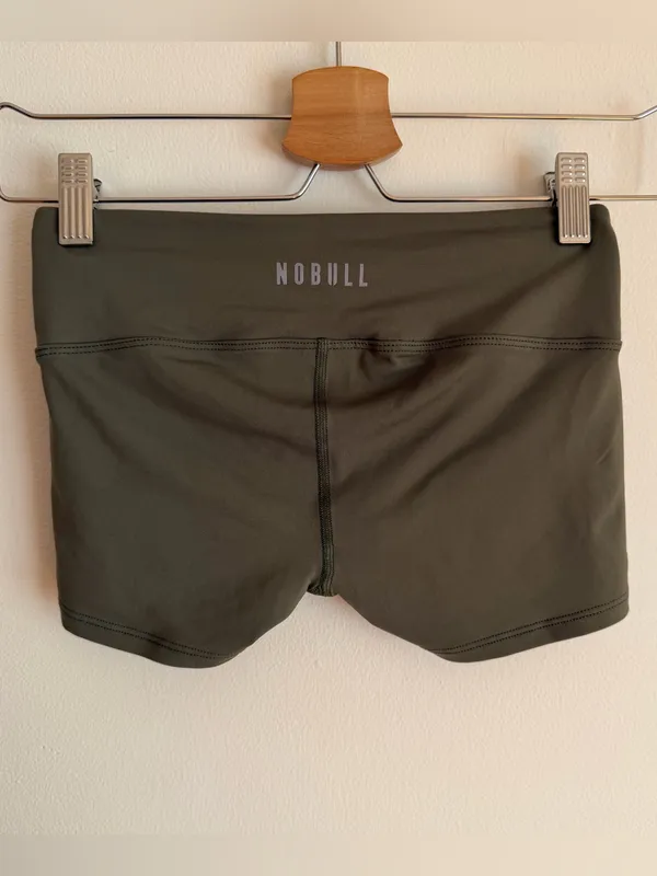 NOBULL Low Rise Booty Shorts 2” Army Olive Green Made in USA Extra Small XS - Image 3