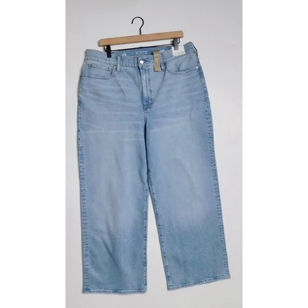 NWT!! J. CREW '96 Slim Wide Jeans Synniva Wash Denim High Rise Waist Size 33 - Image 2