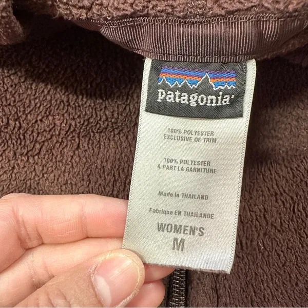 Patagonia Women’s Plush Synchilla Hoody Full Zip Longsleeve in Brown Size M - Image 10