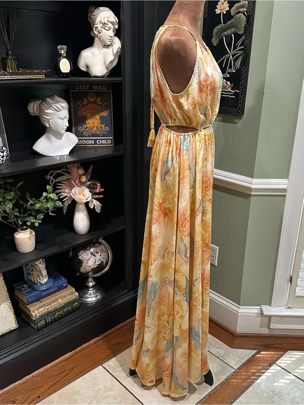 fab’rik Halter Neck Cutout Maxi Dress Multicolor Size Small - Image 11