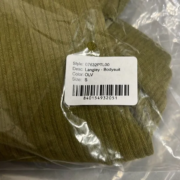 Revolve n:Philanthropy Ribbed Bodysuit Olive Green Square‎ Neck Thong NWT Small - Image 11