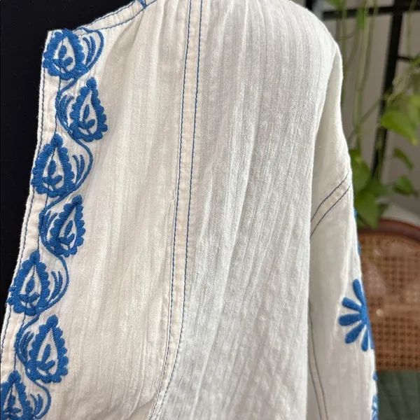 Free People We The Free Lagos Embroidered Boho Hippie Pullover Hoodie - Image 3