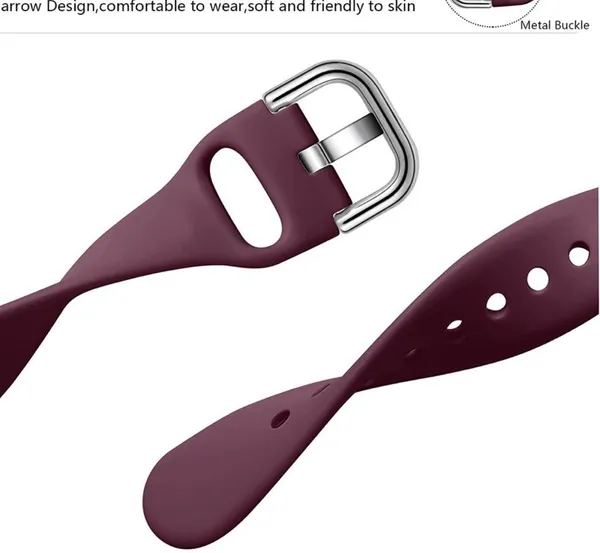 Light pink and red wine bands (2 bands total) for Fitbit Charge 3 or 4: size S - Image 3