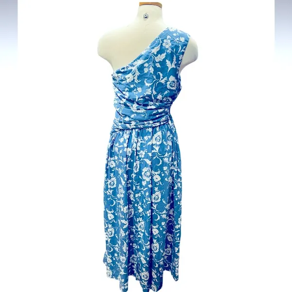 Abercrombie And Fitch One-Shoulder Cutout Maxi Dress Floral Midi Size L NWOT - Image 7