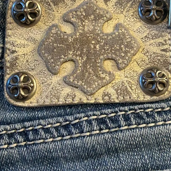 Miss Me Jeans Women Bootcut‎ Embellished Pockets Blue Denim Size 27 - Image 9