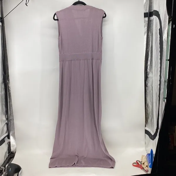 Peruvian Connection ADRIATICO lilac maxi knit dress minimalist size M - Image 9