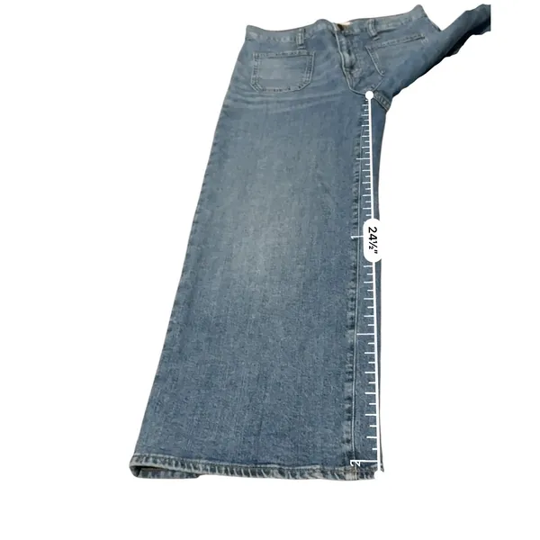 Madewell Wide Leg Crop Jeans Womens 26 Blue High Rise Patch Pocket Denim - Image 12