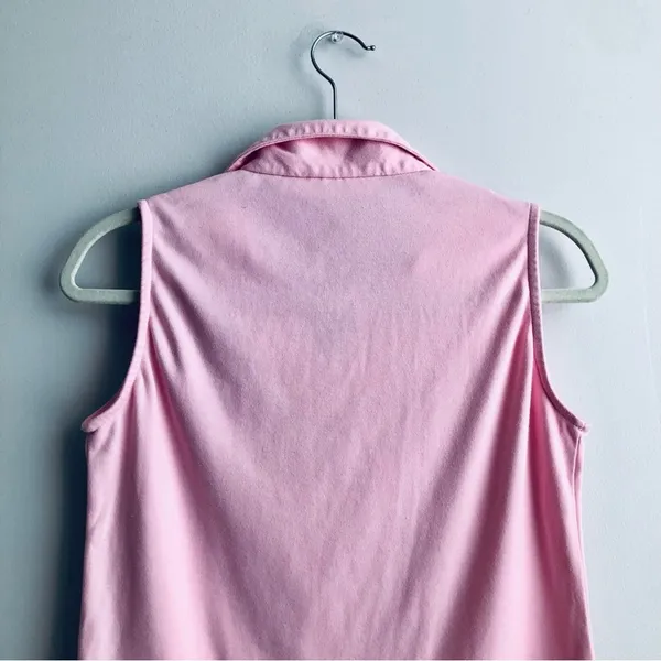 Bette & Court Sleeveless V-Neck Cotton Casual Golf Pink Shirt Women’s Size S - Image 4