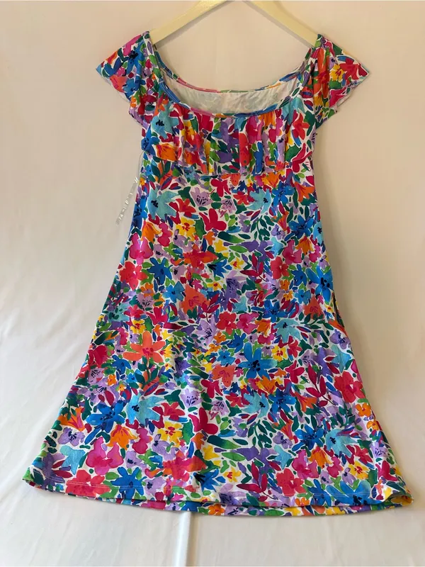 Tommy Bahama Multicolor Floral Off-Shoulder Girls Dress - Image 5
