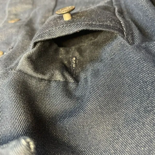 GAP‎ Jean Jacket Women's Small Indigo Denim Cotton Button Front Dark Wash Blue - Image 11