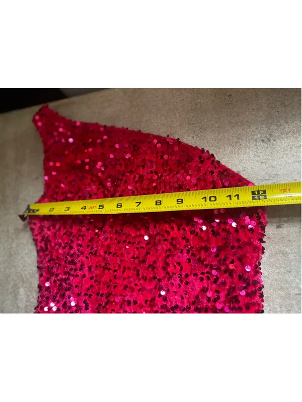 LaVetir Hot Pink Sequin Mini Dress One Shoulder Bodycon Party Cocktail Glam Y2K - Image 8