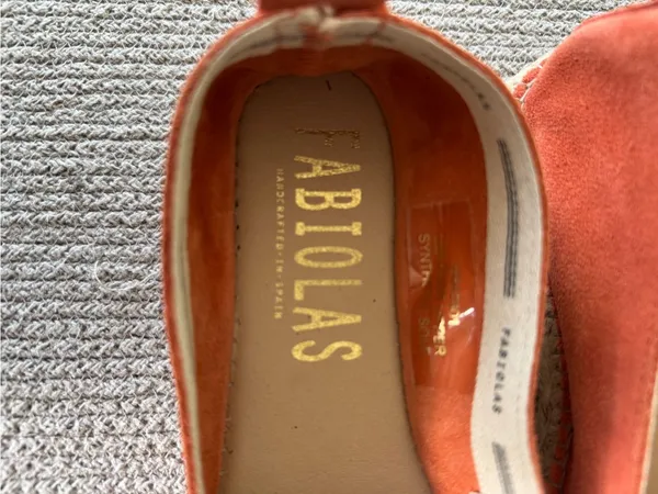 Fabiolas Floral Embroidered Coral Suede Leather Espadrilles Size 38 - Image 12