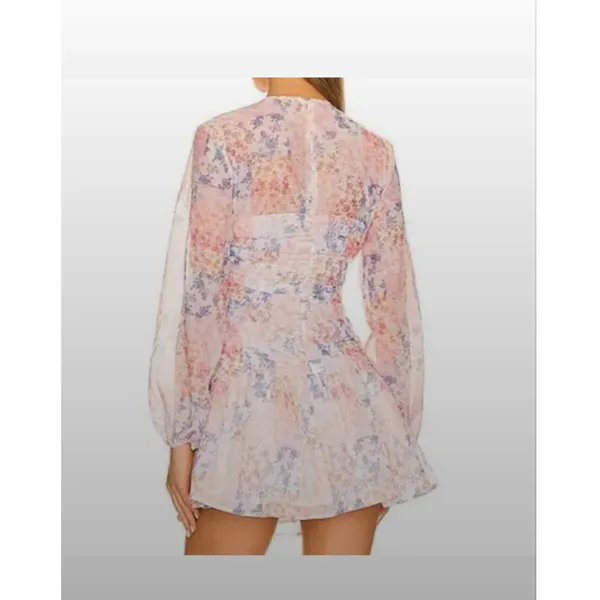 REVOLVE Atoir Floral Mini Ruffled Dress in Pink and Blue Size US 2-3077 - Image 2