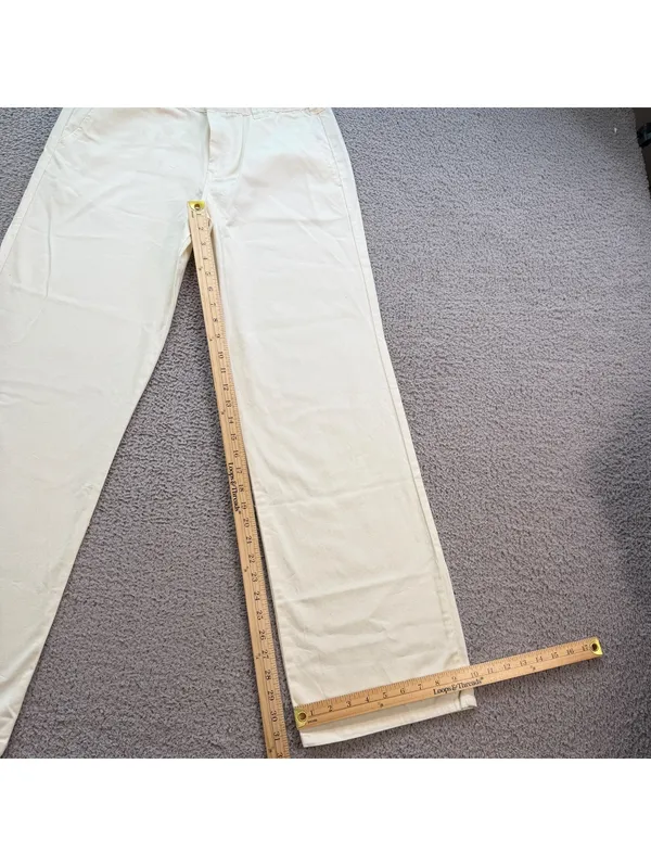 Forever 21 Cream High Rise Straight Leg Trouser Pants Womens Medium NWT - Image 4