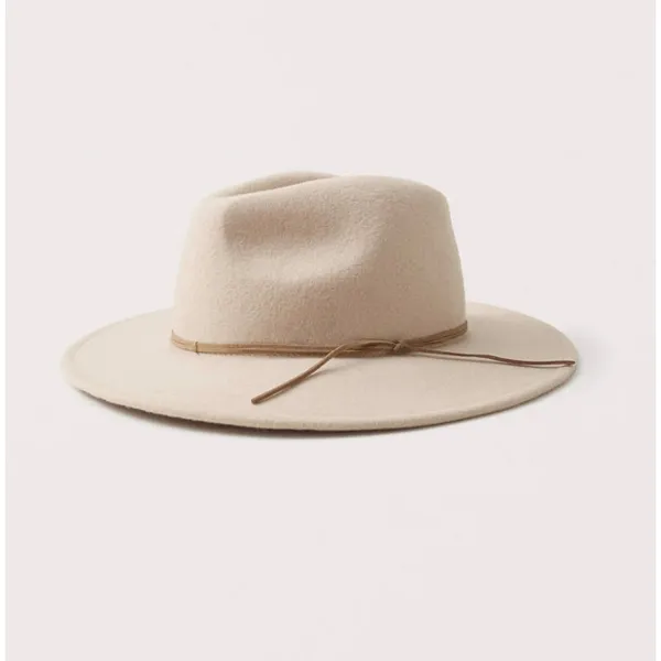 Abercrombie & Fitch Panama Wool Wide Wyeth Shea Hat Western resort Putty color - Image 4