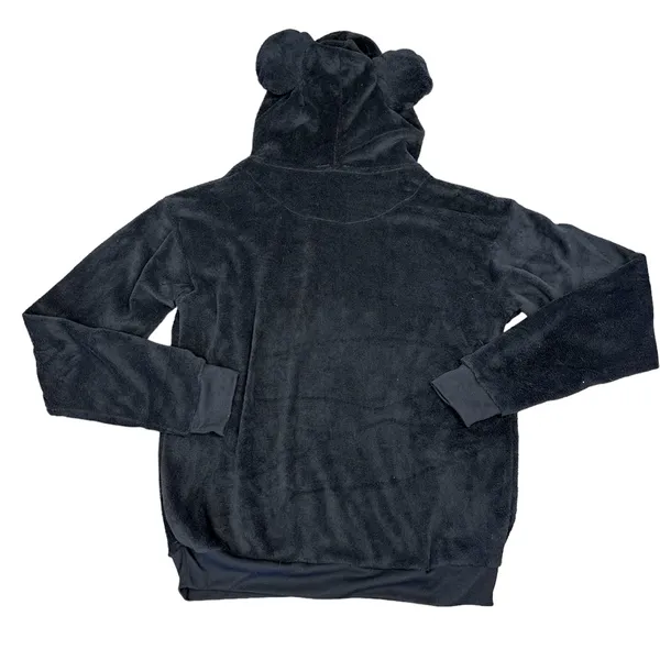 Disneys Mickey Mouse Fuzzy Sherpa Pullover Hoodie W/ Mickey Ears Size Medium - Image 2