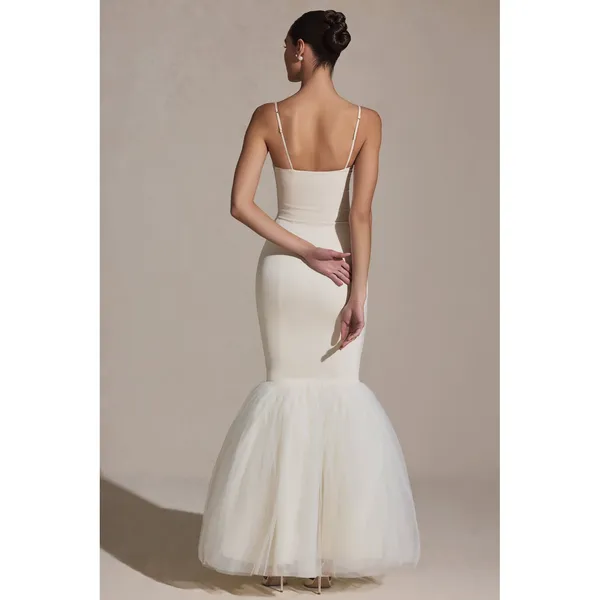 Oh Polly‎ Adelpha Tulle Hem Fishtail Gown Ivory Size 6 NWT - Image 3