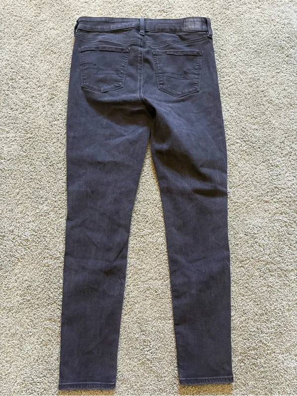 American Eagle Next Level Stretch Jegging Black Womens Size 12 Mid Rise - Image 10