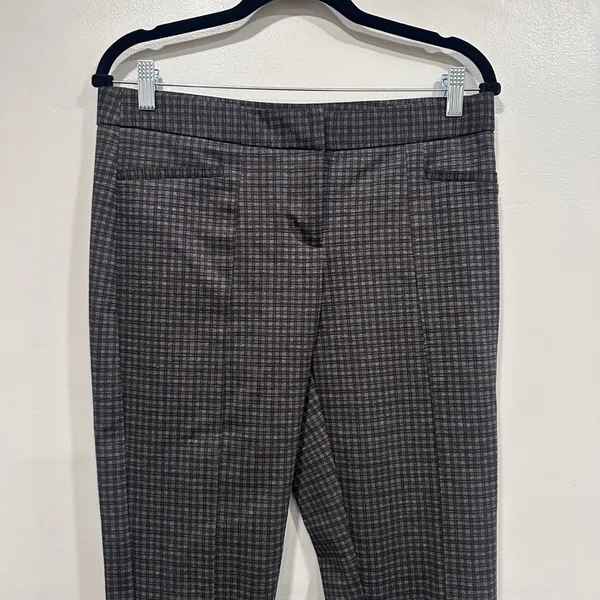 Amanda & Chelsea Womens Size 8 Plaid Straight Leg Career Pants‎ Gray Black - Image 9