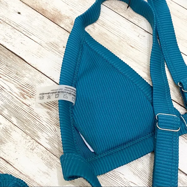 NWT Zaful Ribbed Front Closure 2-pc Bikini Set S - Image 7