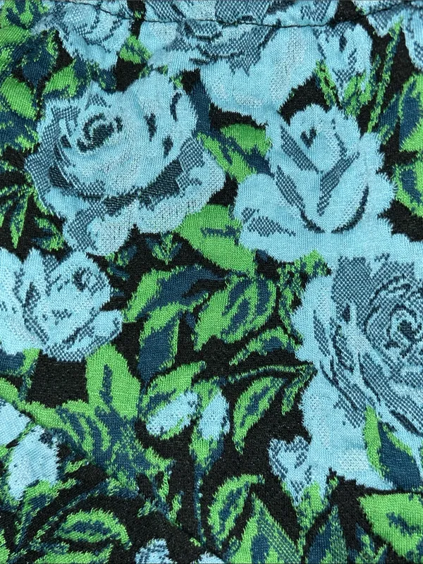 Zara Floral Jacquard Strapless Bustier Corset Peplum Top Blue Green Size S - Image 9