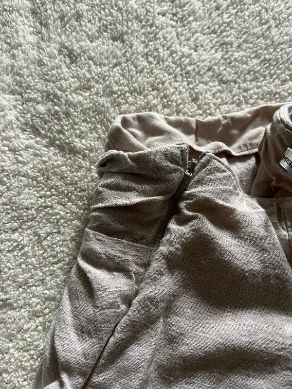 Abercrombie & Fitch Skirt Womens Tan Linen Blend Mini Skirt Wrap - Image 6