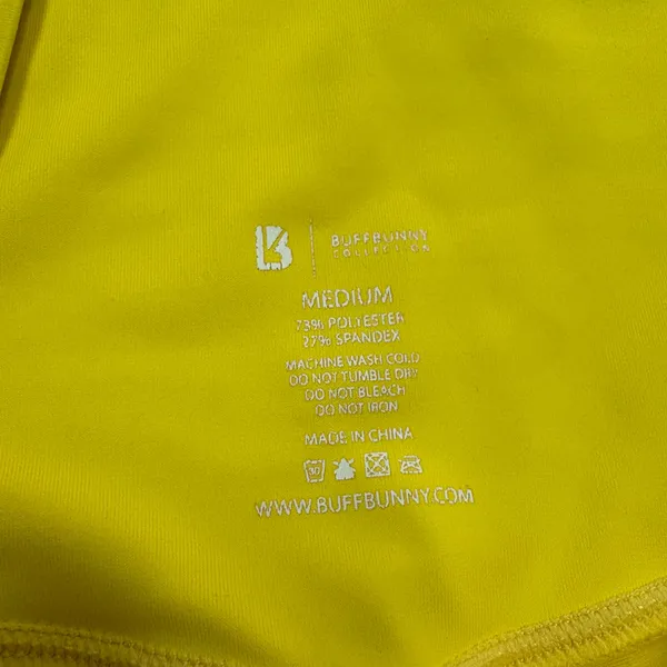 Buffbunny Collection Yellow high waisted biker Shorts size medium - Image 2