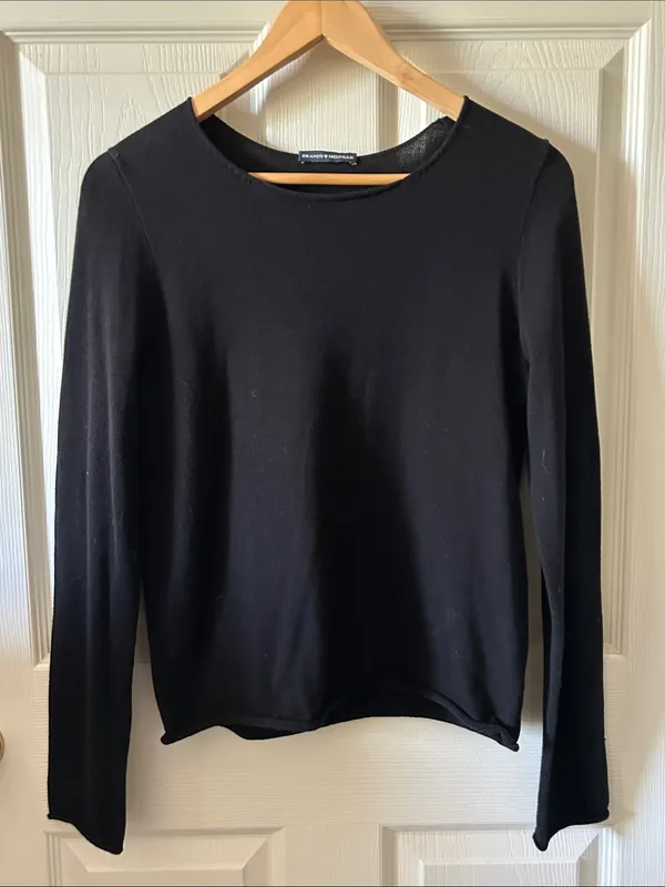 Brandy Melville Black Grunge Long Sleeve Sweater Gorpcore Indie Sleaze Fall Sz S - Image 2
