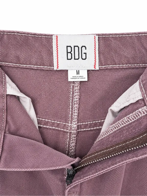 BDG Wine-Toned Maxi Denim Skirt with Front Slit - Image 4
