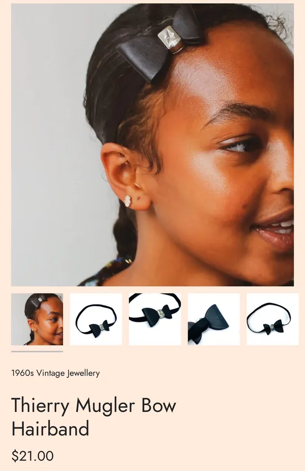 Blue bow headband - Image 5