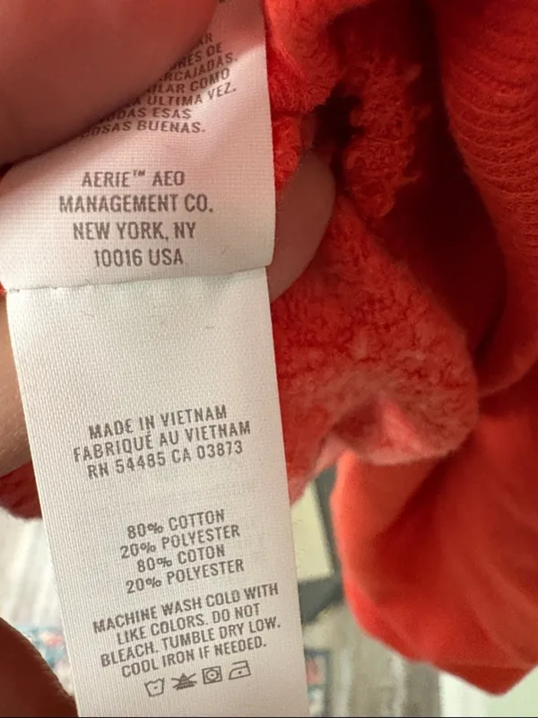 AERIE Orange Patchwork Hoodie - Image 8