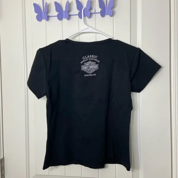 EUC Harley Davidson motorcycles women’s black‎ Pennsylvania jewel logo tshirt L - Image 6