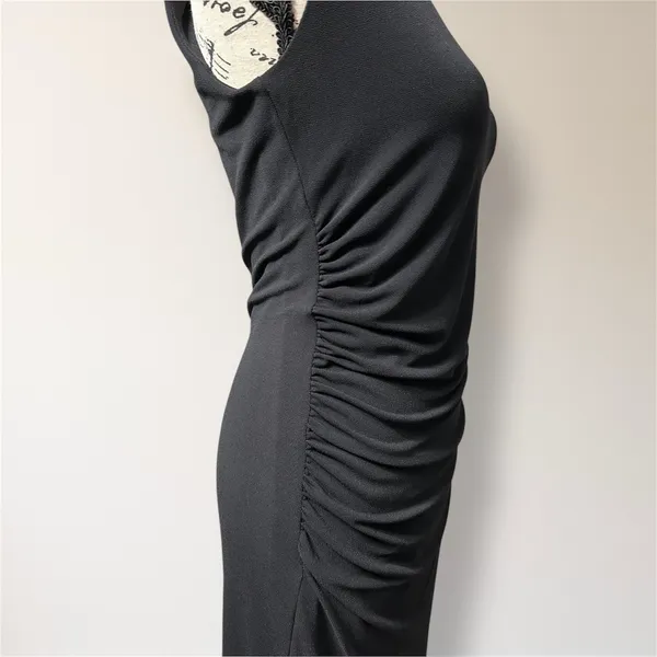 Honeylove InnerPower Shaping Midi Dress M Black Ruched Crepe Cocktail Attire NWT - Image 4