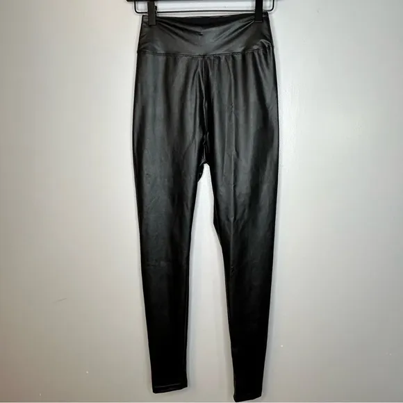 Offline by Aerie Womens M Real Luxe Black Hi-Rise Faux Leather‎ Leggings Stretch - Image 3