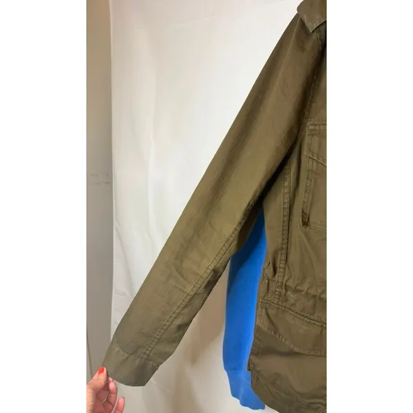 J. Crew Factory Women’s Size Small 100% Cotton Utility Safari Jacket Olive Green - Image 4