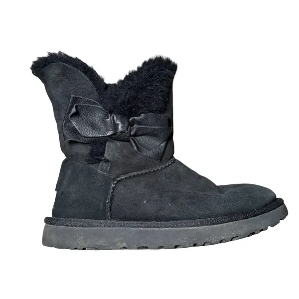 Ugg Daelynn Sheepskin Booties Womens Leather Bow Accent Shearling Winter Size 7 - Image 13