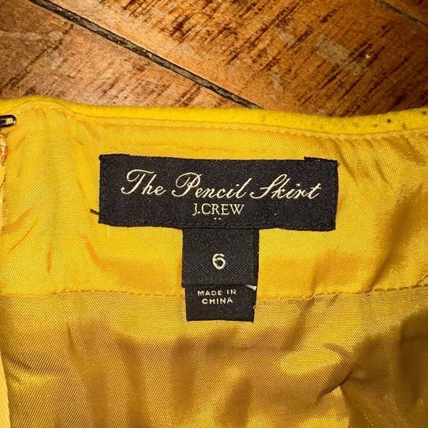 J Crew goldenrod yellow wool blend business casual pencil skirt - Image 2