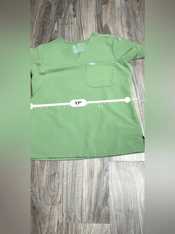 Figs Olive Green V-Neck Scrub Top - Image 12