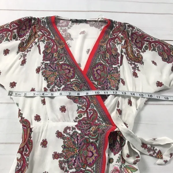 Zara Paisley Wrap Style Dress - Image 5