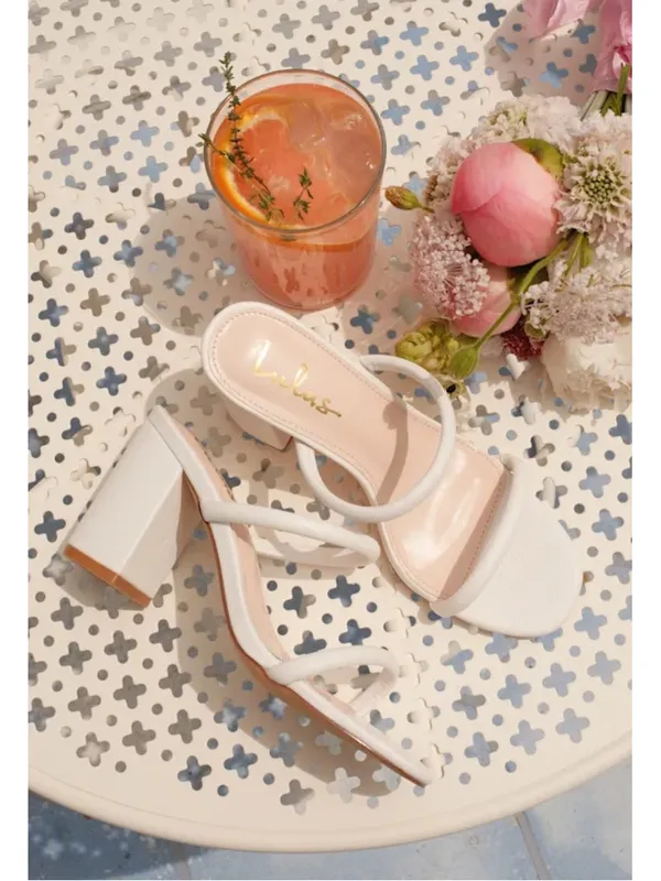 NWT Lulus Addien White High Heel Sandals - Size 7.5 - Image 3
